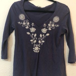 Dark blue beaded top